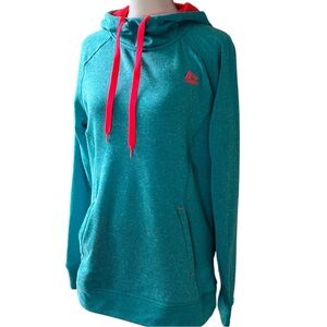 RBX Blue Pullover Hoodie Sweatshirt with Neon Accents